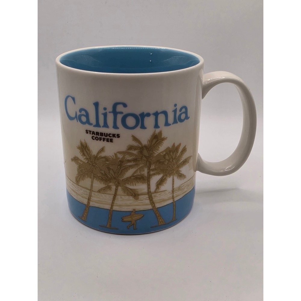 Starbucks California Architecture Series Coffee Mug 16oz Blue Interior 2012